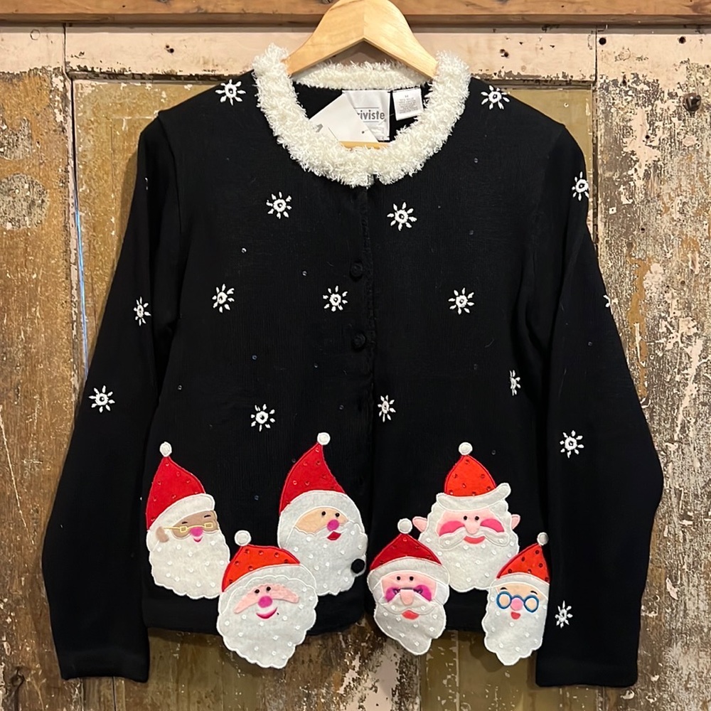 Christmas Sweater Drop - Arriviste NWT Santa sweater cardigan